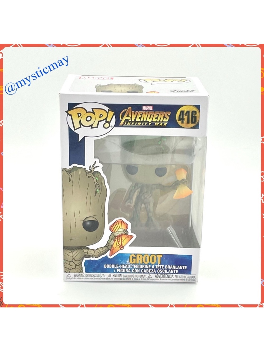 2018 Funko POP Marvel AVENGERS Infinity War 416 GROOT Bobble Head Vinyl Figure